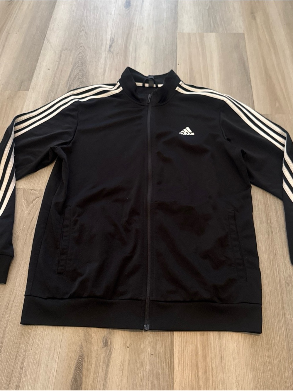 adidas Black Jacket with Cream Trim